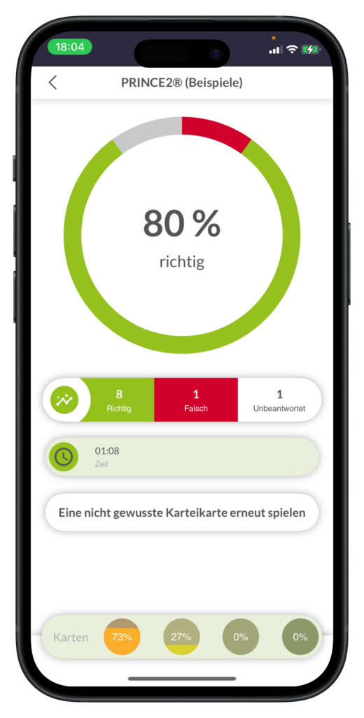 PRINCE2® Exam Trainer Lern App Analyse