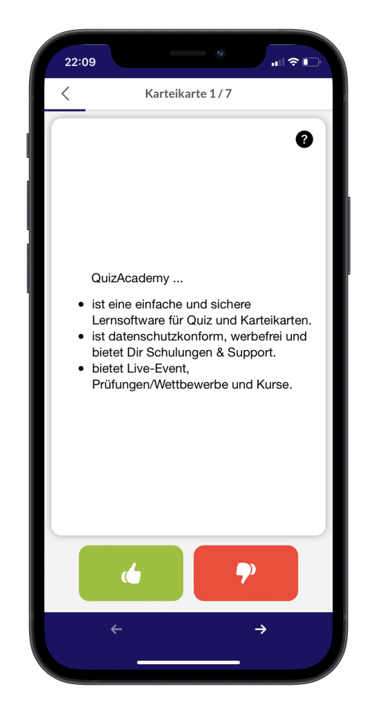 Karteikarte iOS App 2