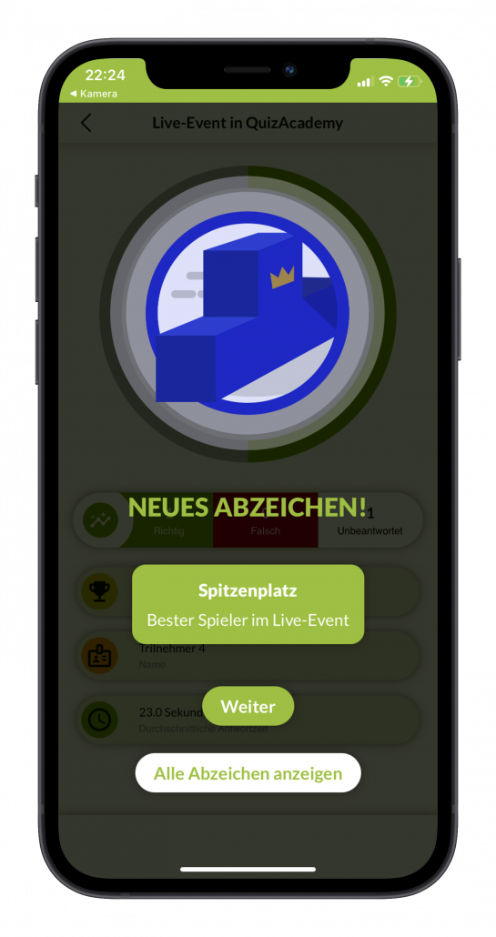 Live-Event spielen - Lernende - Badges (App)_iphone12