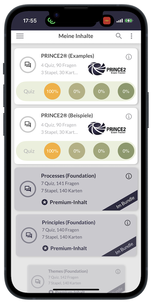 PRINCE2 Exam Trainer Lern App Kurse